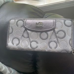 Coach grey zipper wallet